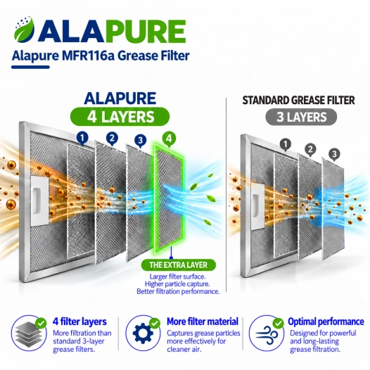Alapure Metaalfilter geschikt voor Mepamsa 133.0377.820 254x124mm