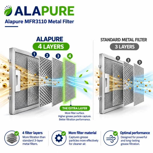 Alapure Metaalfilter geschikt voor Viva 353110 / 00353110 310x250