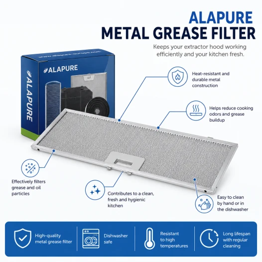 Alapure Metaalfilter geschikt voor Elica 452x148x14mm GF02VC
