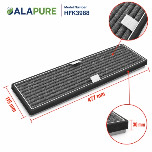 Alapure HFK3988 Compatible met Miele Koolstoffilter DKF18-P