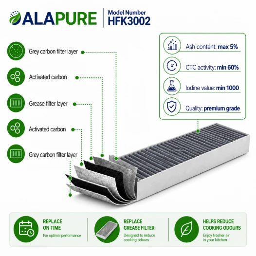 Alapure Koolstoffilter geschikt voor Gaggenau 17003002 / 792273 / AA413110 / AA413111