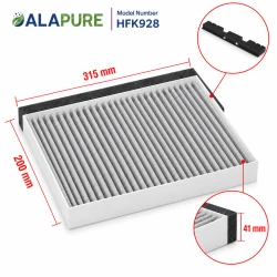Alapure CleanAir Koolstoffilter geschikt voor Bosch 11049702 / 11026771 / DHZ5346 / 00705432 / 705432