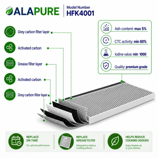Alapure CleanAir Koolstoffilter geschikt voor Bosch 20004001 / 11025806