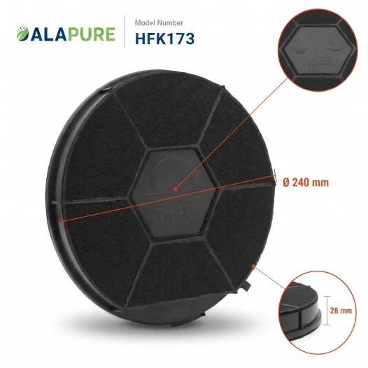 Alapure Koolstoffilter geschikt voor Ikea Type 28 / CHF289B / CHF28/1 / DKF606