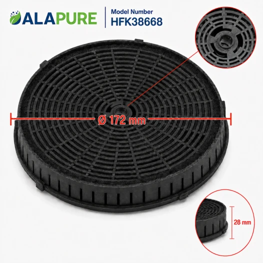 Alapure Koolstoffilter geschikt voor AEG MCFE21 / 9029801496 / 4055171138 /  Type 57 / Model 57