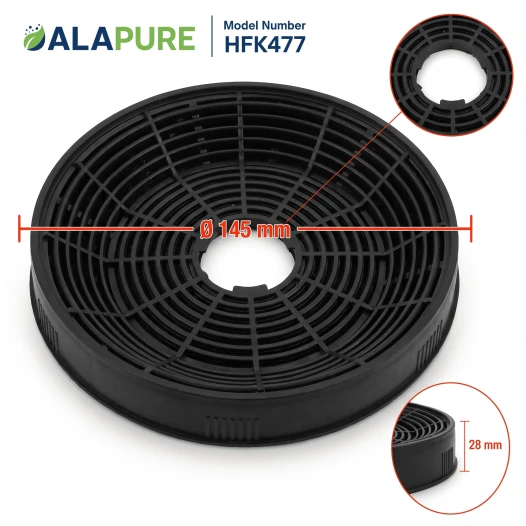 Alapure Koolstoffilter geschikt voor Beko KF971100007 / KF9189204771 (2 St.)