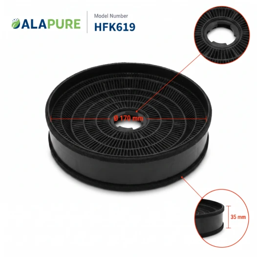 Alapure Koolstoffilter geschikt voor Haier KFC6918 / 35602061 (2 St.)