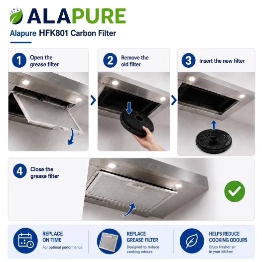 Alapure Koolstoffilter geschikt voor Beko 9197068268 (2St.)