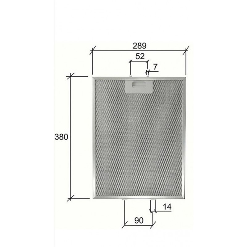 Alapure Metaalfilter geschikt voor Elica 380x290mm GF03RB